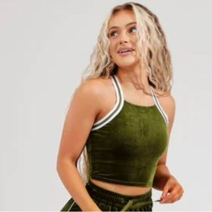 NWT Buffbunny Disco Crop Top in Olive Green, M